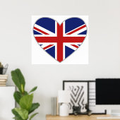 britisches Herz Poster (Heimbüro)