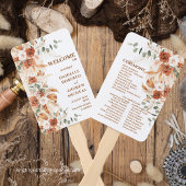 Britisches Hochzeitsprogramm für Terracotta Pampas Fächer