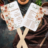 Britisches Hochzeitsprogramm für Terracotta Pampas Fächer