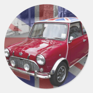 Britisches klassisches Miniauto Runder Aufkleber