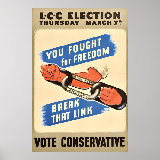 Britisches konservatives Parteiposter Sozialist Poster (Vorne)