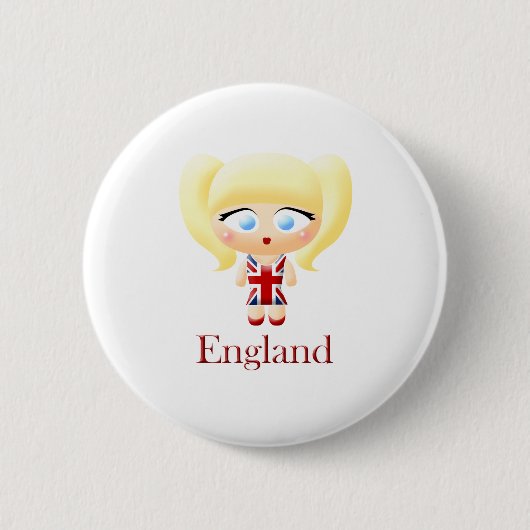 Britisches Mädchen Button (Vorderseite)
