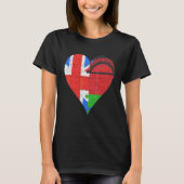 Britisches Malawian-Flaggenherz T-Shirt (Vorderseite)