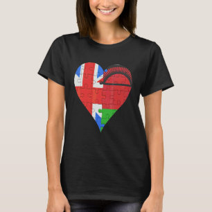 Britisches Malawian-Flaggenherz T-Shirt