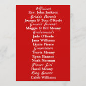 Britisches Mod Red White Blue Hochzeitsprogramm Programm (Rückseite)