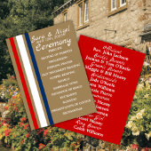 Britisches Mod Red White Blue Hochzeitsprogramm Programm