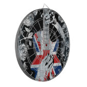 BRITISCHES Musik-Gitarren-Leben Dartscheibe (Vorderseite Links)