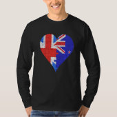 Britisches Neuseeländer-Flaggenherz T-Shirt (Vorderseite)