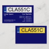 BRITISCHES Nummernschild - dunkelblaues II Visitenkarte (Vorne/Hinten)