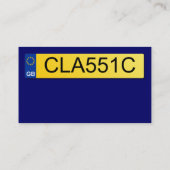 BRITISCHES Nummernschild - dunkelblaues II Visitenkarte (Rückseite)