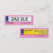 BRITISCHES Nummernschild - Rosa Mini Visitenkarte (Vorne/Hinten)