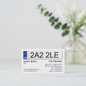 BRITISCHES Nummernschild - Weiß Visitenkarte (Stehend Vorderseite)