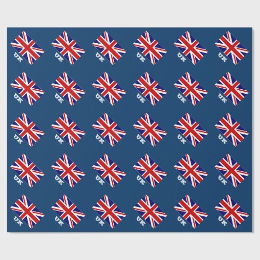 Britisches Papier | Union Jack Design Geschenkpapier (Flach)