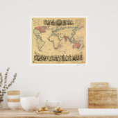 Britisches Reich in der ganzen Welt 1855 Poster (Küche)