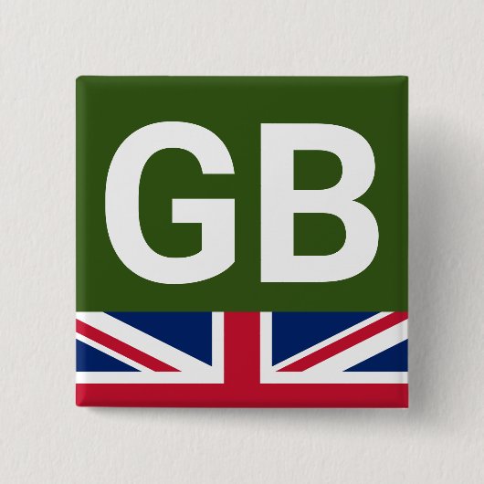 Britisches Rennsportgrün Button (Vorderseite)