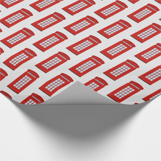 Britisches rotes Telefonzelle-Muster Geschenkpapier (Ecke)
