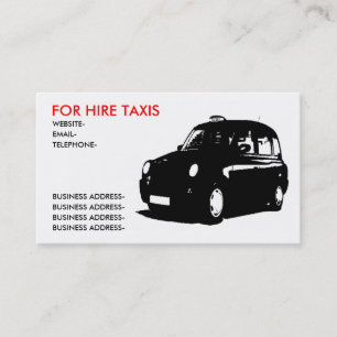 Britisches Taxi Visitenkarte
