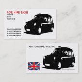 Britisches Taxi Visitenkarte (Vorne/Hinten)