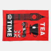 Britisches Tee-Party nachmittags Geschirrtuch (Horizontal)