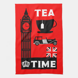 Britisches Tee-Party nachmittags Geschirrtuch