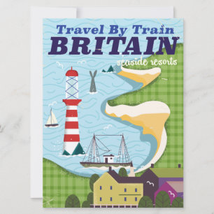 Britisches Vintages Bahnposter Einladung