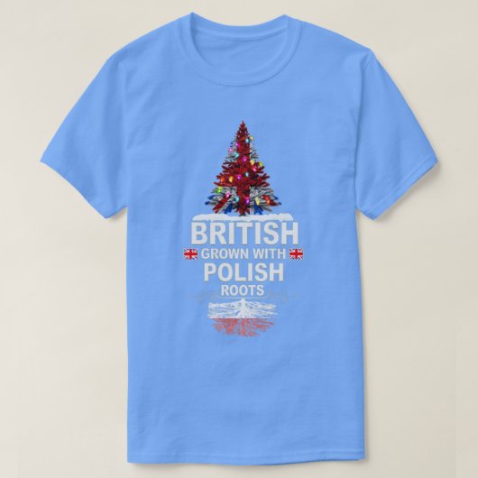 Britisches Wachstum mit polnischem Roots-Geschenk T-Shirt (Design vorne)