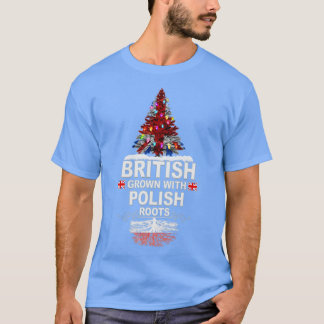 Britisches Wachstum mit polnischem Roots-Geschenk T-Shirt