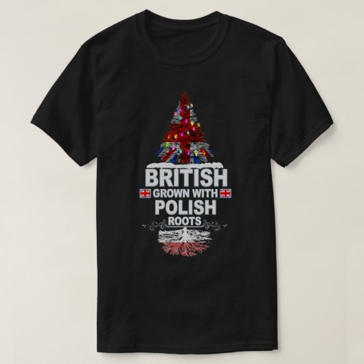 Britisches Wachstum mit polnischem Roots-Geschenk T-Shirt (Design vorne)