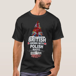 Britisches Wachstum mit polnischem Roots-Geschenk T-Shirt