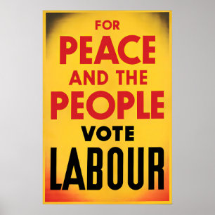 Britisches Wahlplakat Für Frieden und das Volk Poster