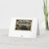 Britisches Weihnachtsabendessen Scrooge Feiertagskarte (Rückseite)