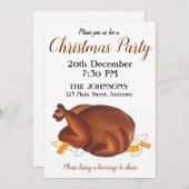 Britisches Weihnachtsfest Türkei Festliches Party Einladung (Vorne/Hinten)