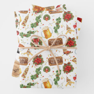 Britisches Weihnachtspapier Weihnachtsmann Geschenkpapier Set