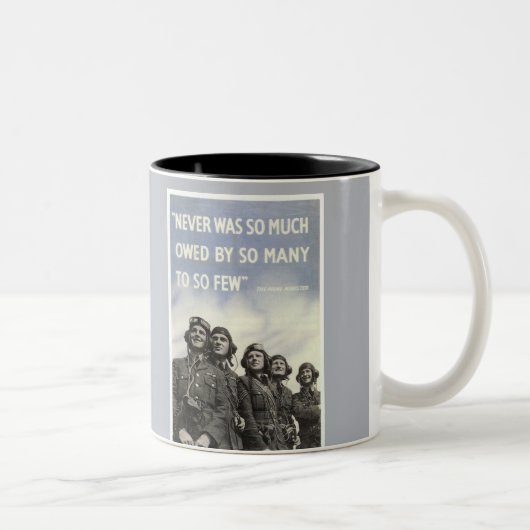 Britisches Weltkrieg 2 Churchill Zitat Zweifarbige Tasse (Rechts)