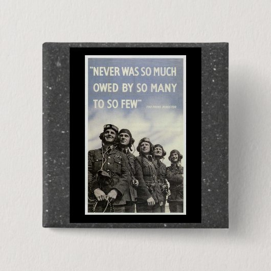 Britisches WW2 Churchill Zitat Button (Vorderseite)