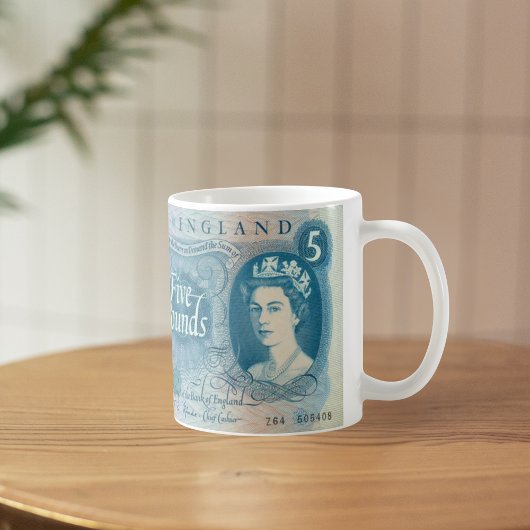 British 1966 £5 Note Tasse - Queen Elizabeth II