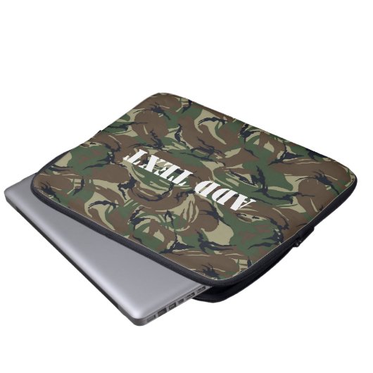 British 95 Forest Green Camouflage Laptopschutzhülle (Vorne Knopf)