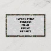 British 95 Forest Green Camouflage Visitenkarte (Rückseite)