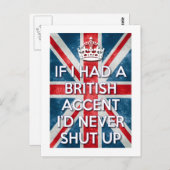 British Accent Postkarte (Vorne/Hinten)