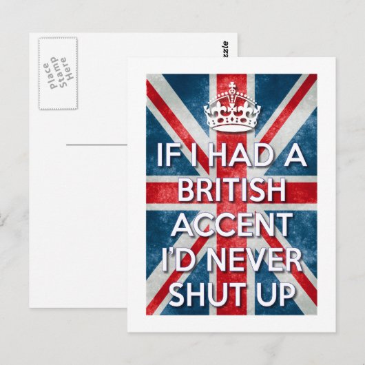 British Accent Postkarte (Vorne/Hinten)