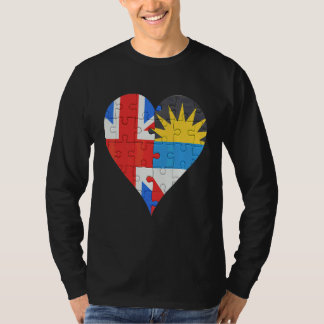 British Antiguan & Barbudan Flag Herz T-Shirt
