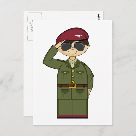 British Army Officer Postcard Postkarte (Vorne/Hinten)