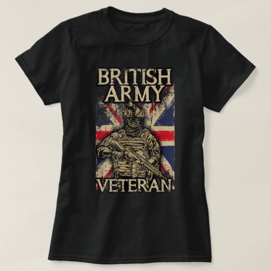 British Army Veteran Soldier Union Jack Flag UK Ar T-Shirt (Design vorne)