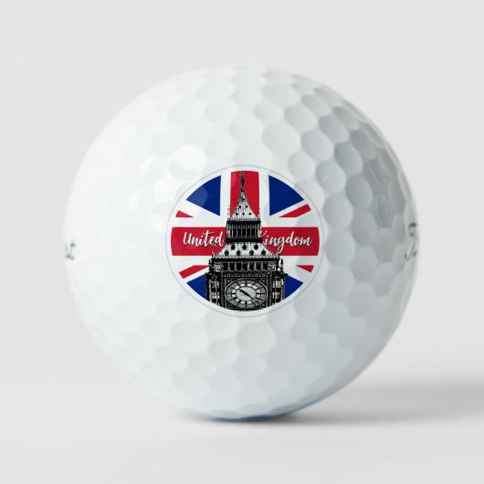 British Balls, Union Jack Flag, Big Ben, UK Golfball (Vorderseite)