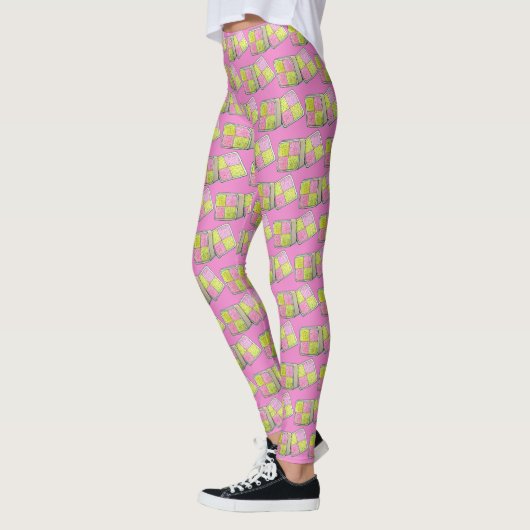 British Battenberg Marzipan Sponsor Cake UK Food Leggings (Links)