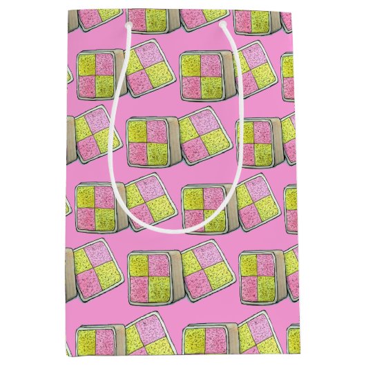 British Battenberg Marzipan Sponsor Cake UK Food Mittlere Geschenktüte (Vorderseite)