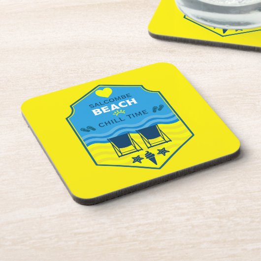 British Beach-Themed-Geschenk Getränkeuntersetzer (Linke Seite)