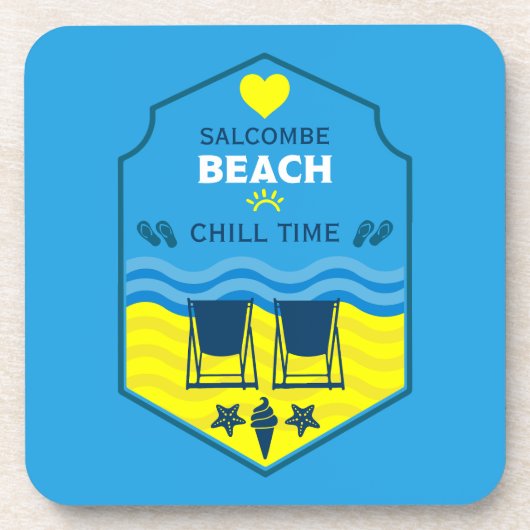 British Beach-Themed-Geschenk Getränkeuntersetzer (Vorderseite)