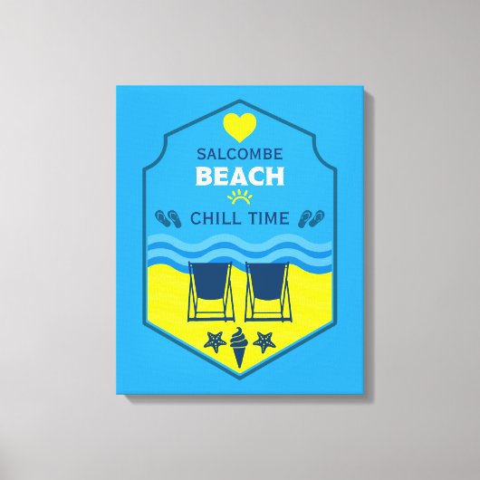 British Beach-Themed-Geschenk Leinwanddruck (Vorderseite)