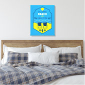 British Beach-Themed-Geschenk Leinwanddruck (Insitu (Schlafzimmer))